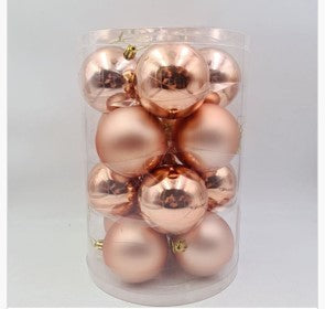 Kugle za bor 16 kom; promjer 8cm; champagne