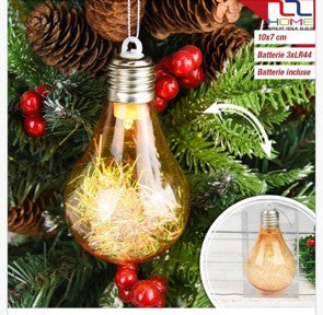 Prozirna kugla s led svijetlom promjer 6 cm oblik žarulje