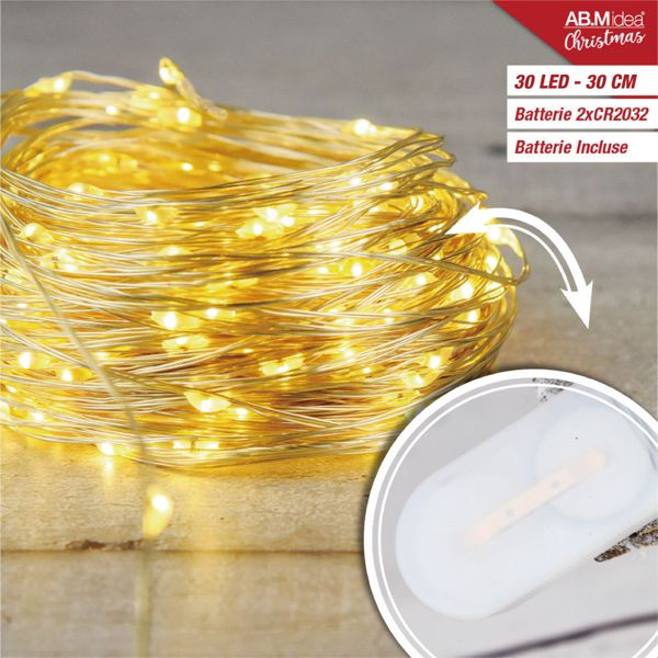 Mikro LED lampice na baterije – bakrena žica