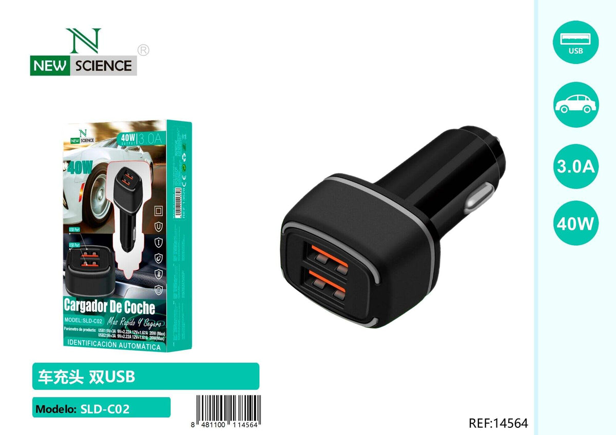 Auto punjač 2× USB SLD-C02 – crni