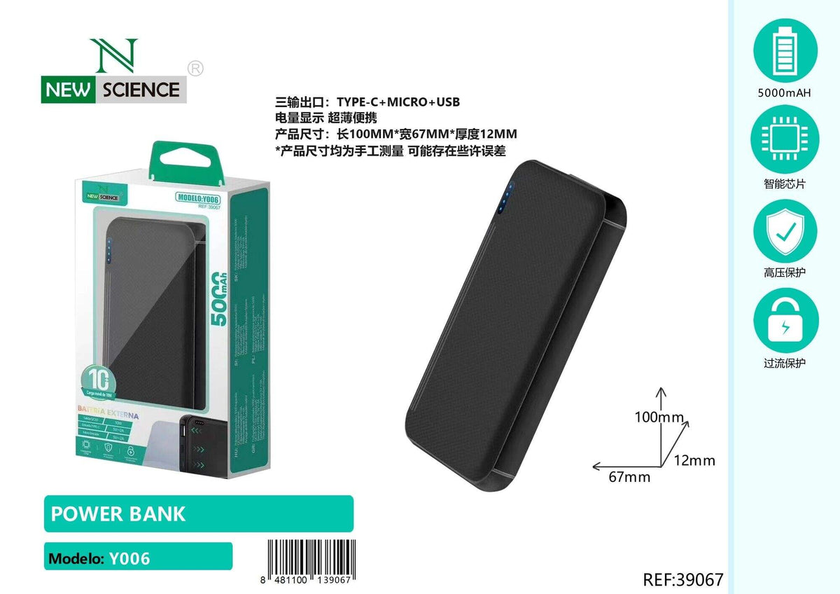 Powerbank 5000 mAh (I006) – Crna