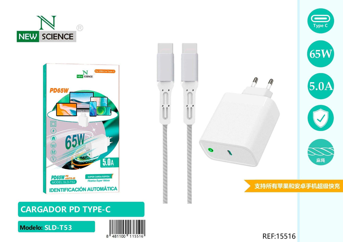 Kućni punjač USB-C PD 65 W s USB-C kabelom (SLD-T53)