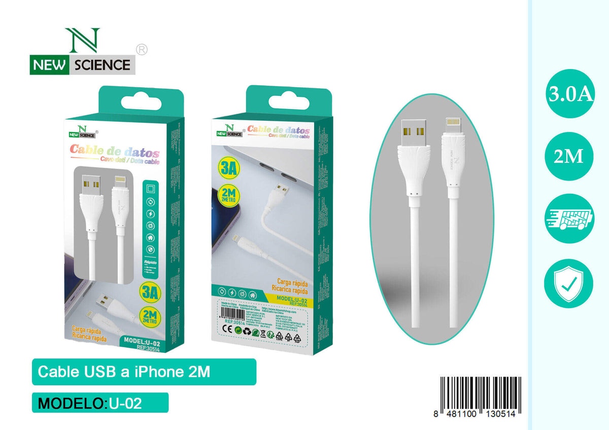 USB kabel za punjenje – 30 cm do 2 m (U-02) – iPhone (Lightning), 2 m