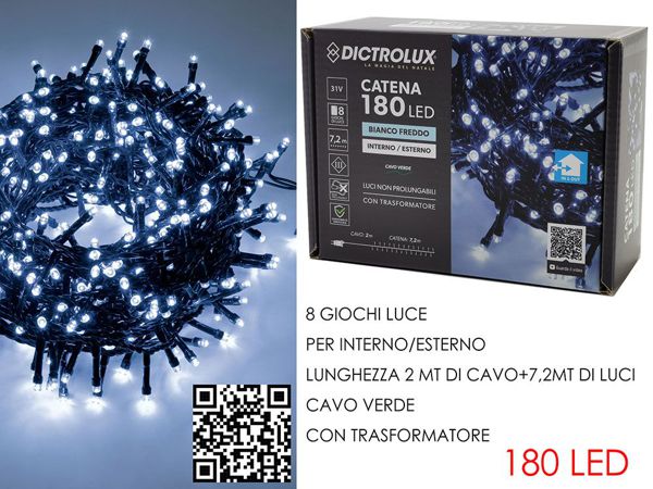 LED lampice 180–500 LED s 8 programa – zeleni kabel