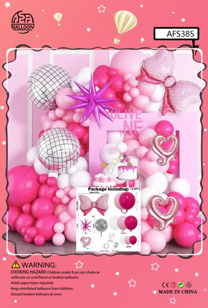 Set balona za girlandu i luk – roza-crveni, br. 32157