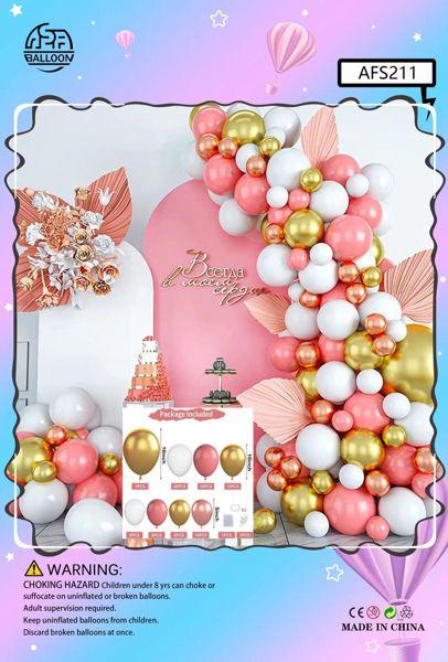 Set balona za girlandu i luk – roza-crveni, br. 26252