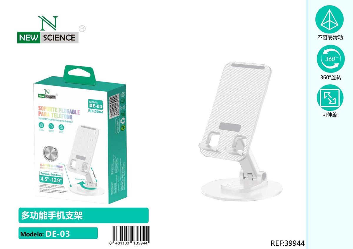 Sklopivi stolni stalak za mobitel i tablet (DE-03) – Bijela