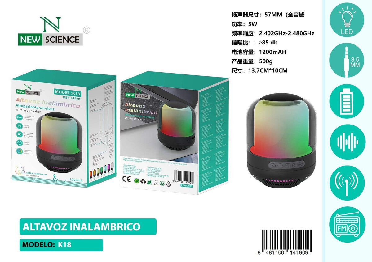 Bluetooth zvučnik s LED svjetlom (K18)