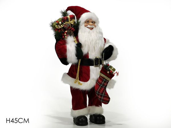 Ukrasna figura Djeda Mraza 45 cm, crveni