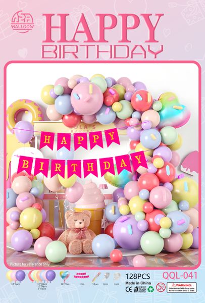 Set balona za girlandu i luk – roza, Happy Birthday, br. 32182