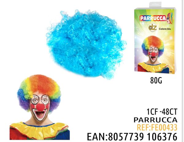 Afro perika za maskenbal – plava