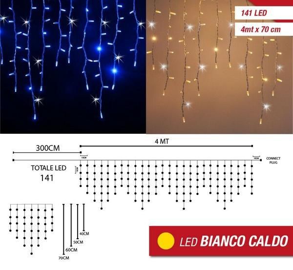 LED sige s 8 programa, toplo bijele – spojive