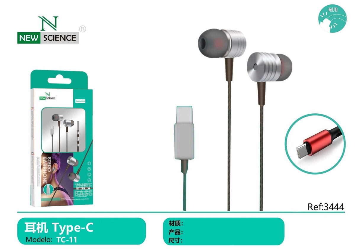 USB-C slušalice s mikrofonom (TC-11) – Siva