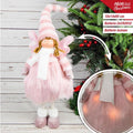 Ukrasna lutka anđeo s krilima – roza, 60 cm, s LED