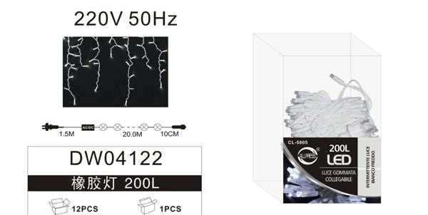 LED sige 220 V, gumeni kabel – spojive