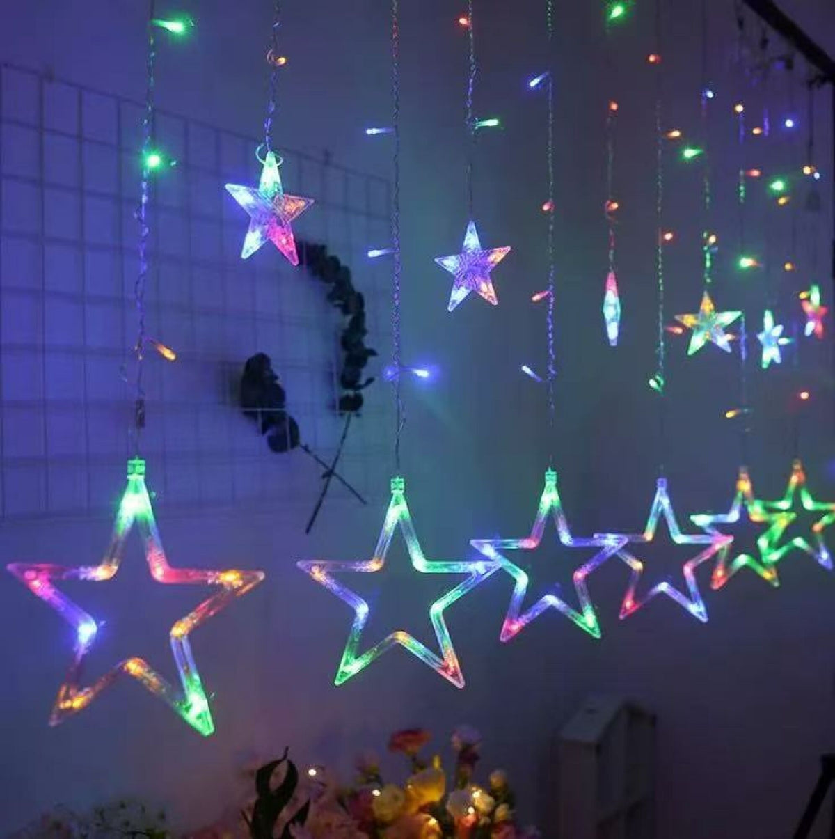 LED zavjesa sa zvijezdama – višebojna