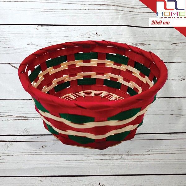 Božićna košara od bambusa 20 × 9 cm