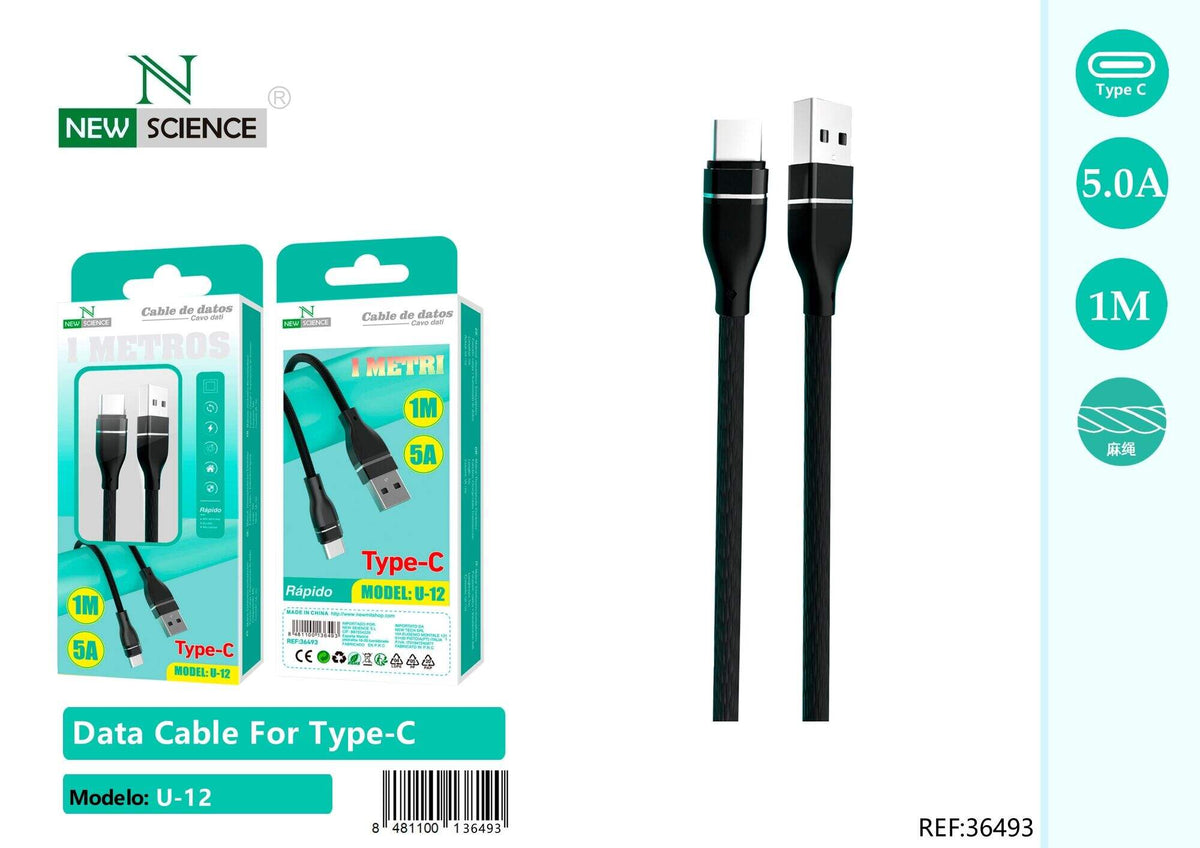 USB kabel za punjenje – 1 do 3 m (U-12 – U-15) – USB-C, 1 m, Crna
