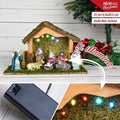 Jaslice u štalici – koliba s LED svjetlom, 8 kom, 31,5 cm