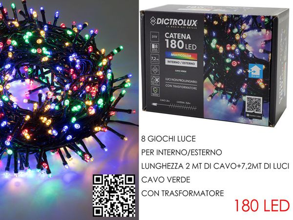 LED lampice 180–500 LED s 8 programa – zeleni kabel