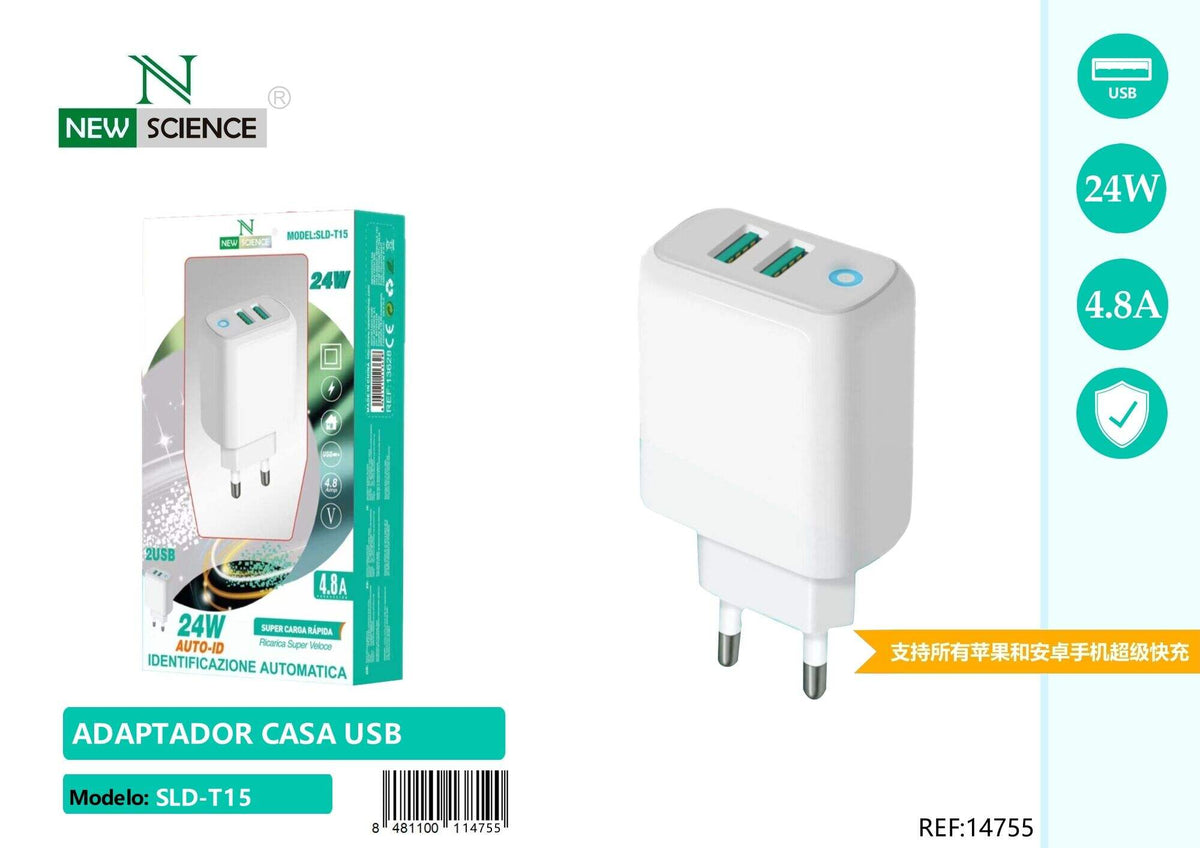 Kućni punjač 2× USB 24 W (SLD-T15)