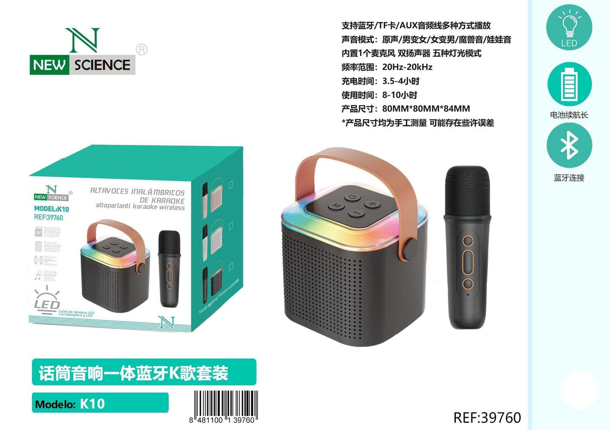 Karaoke Bluetooth zvučnik s mikrofonom (K10) – Crna