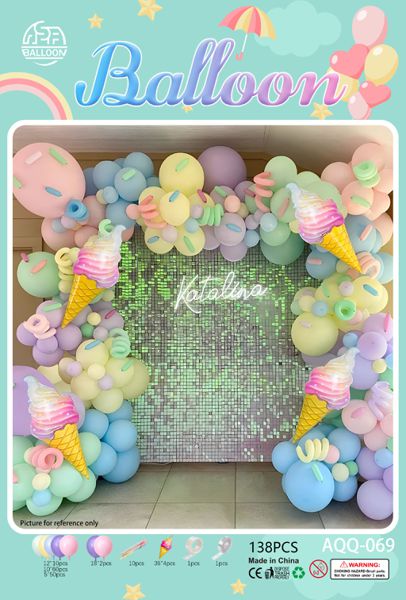 Set balona za girlandu i luk – mint-zlatni, br. 32168