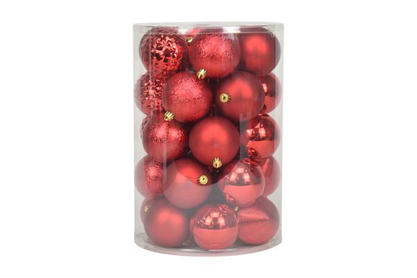 Weihnachtskugeln 34 Stk. rot