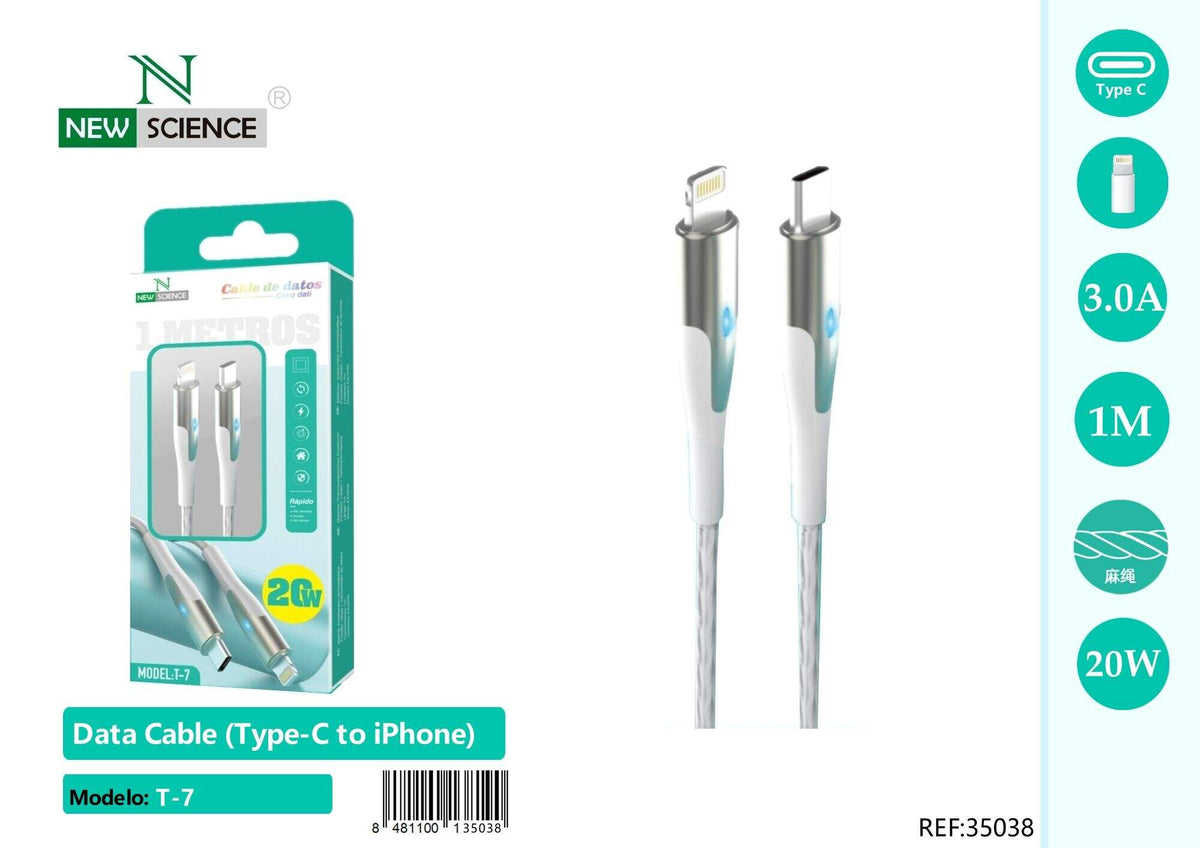 Kabel USB-C na iPhone PD 20 W, 1 m – Bijela