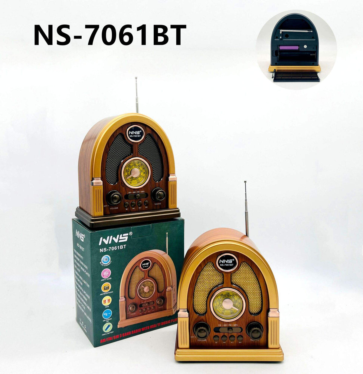 Retro radio s Bluetooth zvučnikom (NS-7061BT)
