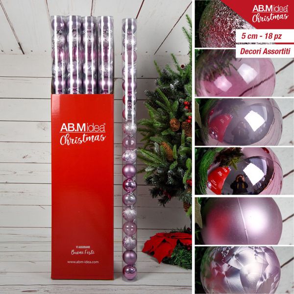 Christbaumkugeln 18 Stk.; Durchmesser 5cm; rosa