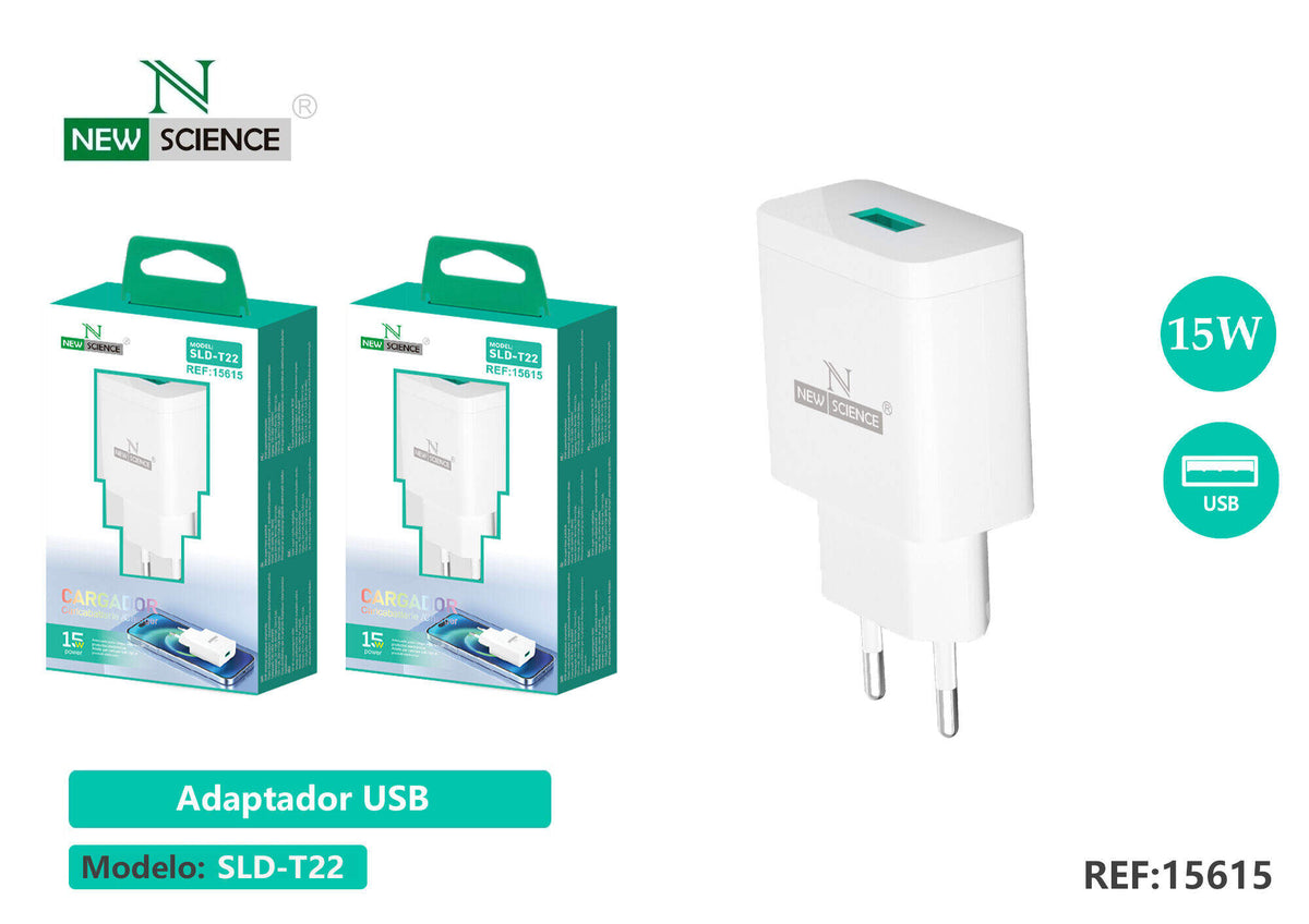 Kućni punjač USB 15 W, 3 A (SLD-T22) – Samo adapter