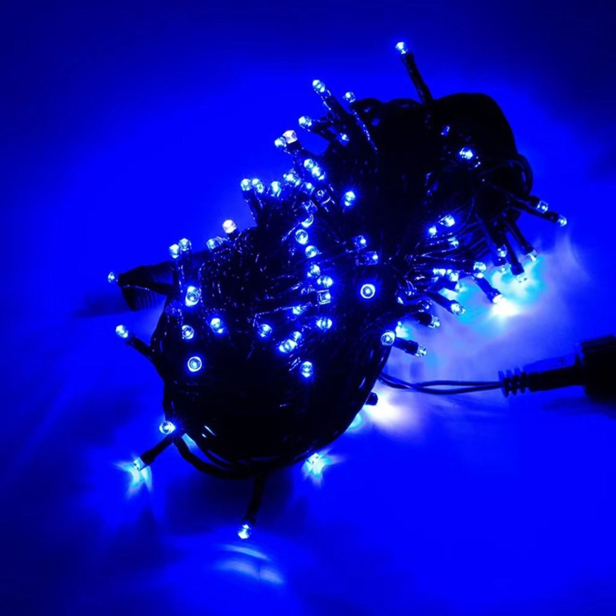 LED lampice za bor, zeleni kabel – plave