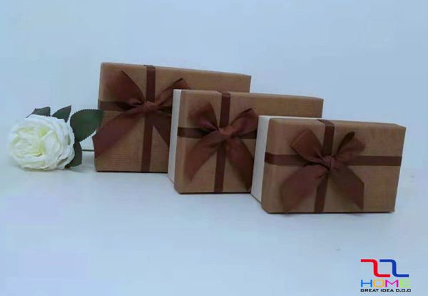 Poklon kutije s mašnom – set 3 kom