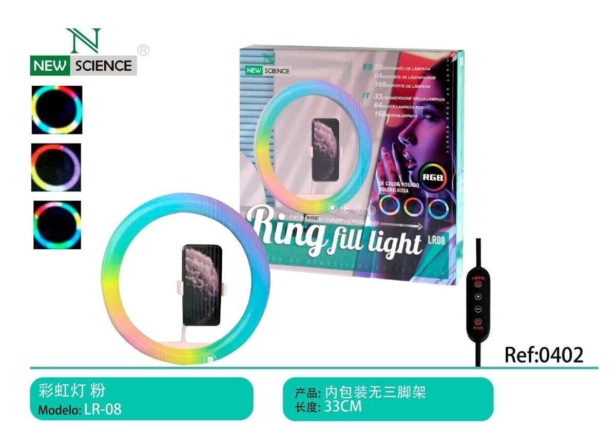 RGB ring svjetlo 33 cm s držačem za mobitel – Roza