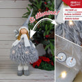 Ukrasna lutka anđeo s krilima – siva, 60 cm, s LED