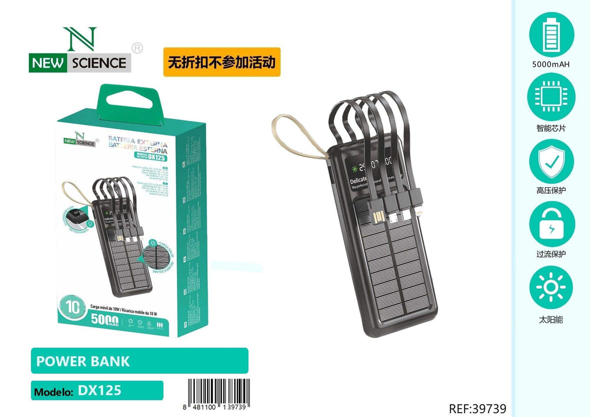 Solarni powerbank 5000 mAh (DX125) – crni