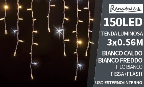 LED sige 150 LED, 3 × 0,56 m – toplo i hladno bijele