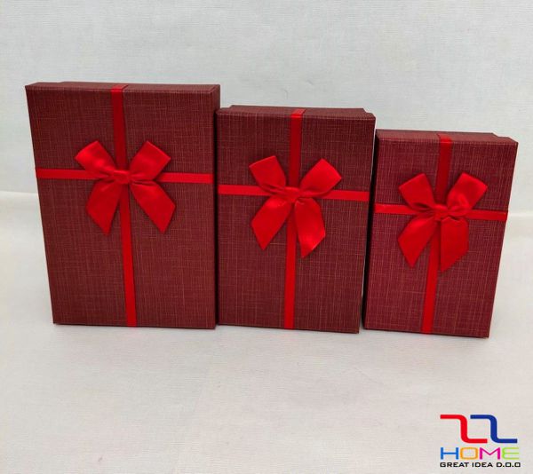 Poklon kutije s mašnom – set 3 kom