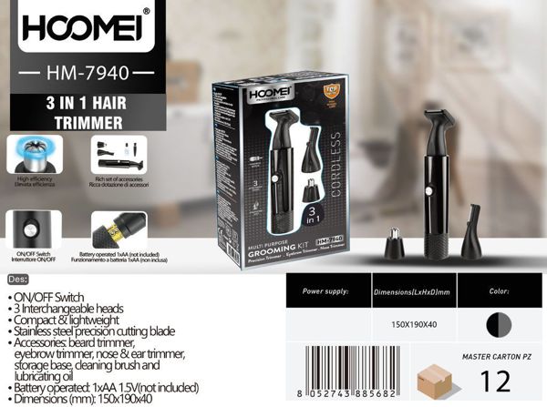 Trimer za nos i uši 3 u 1 HM-7940