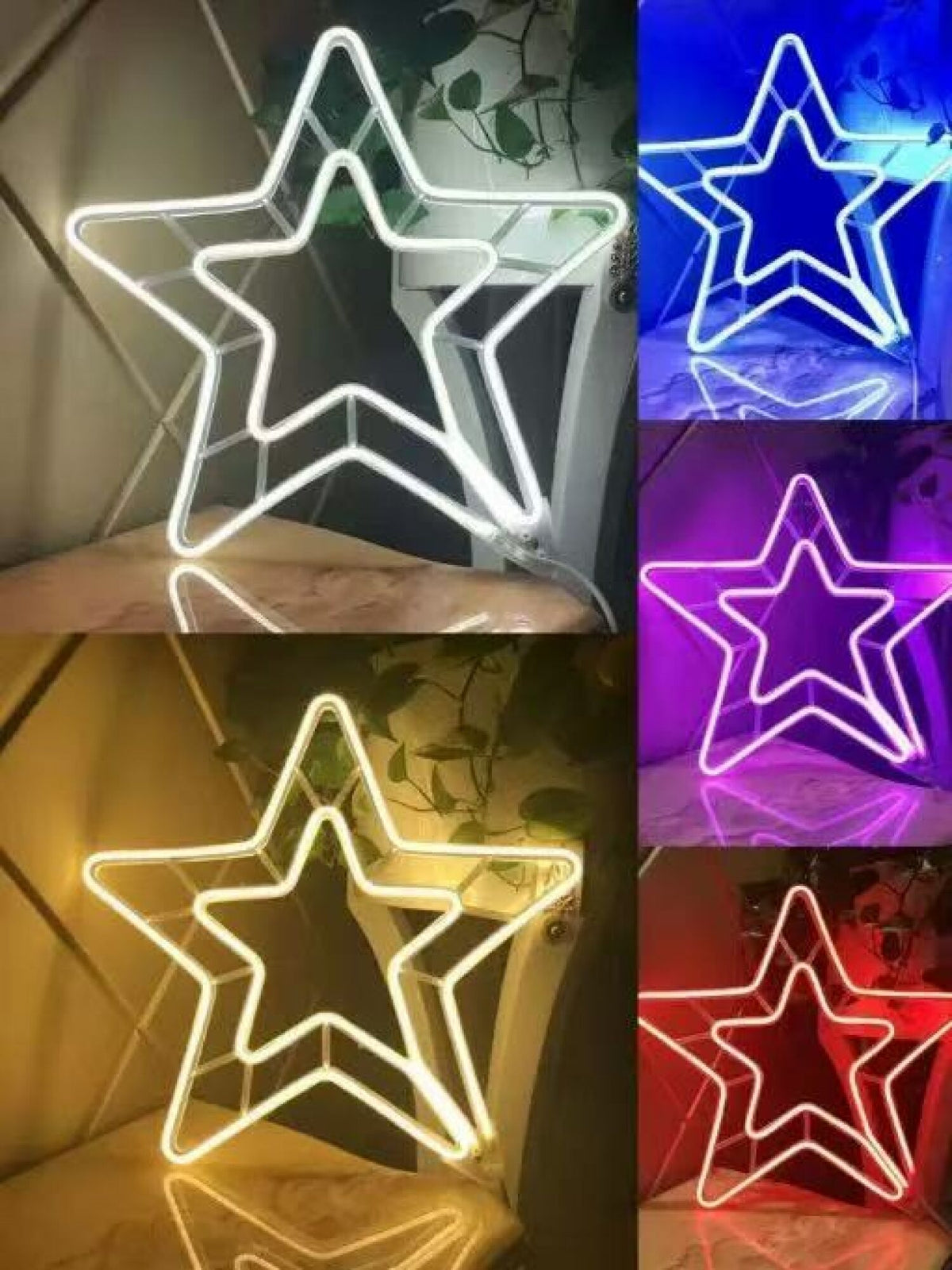 LED neonski svjetleći motiv – zvijezda 60 cm
