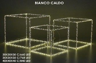 Set 3 kocke, 2268 LED – svjetleća božićna figura