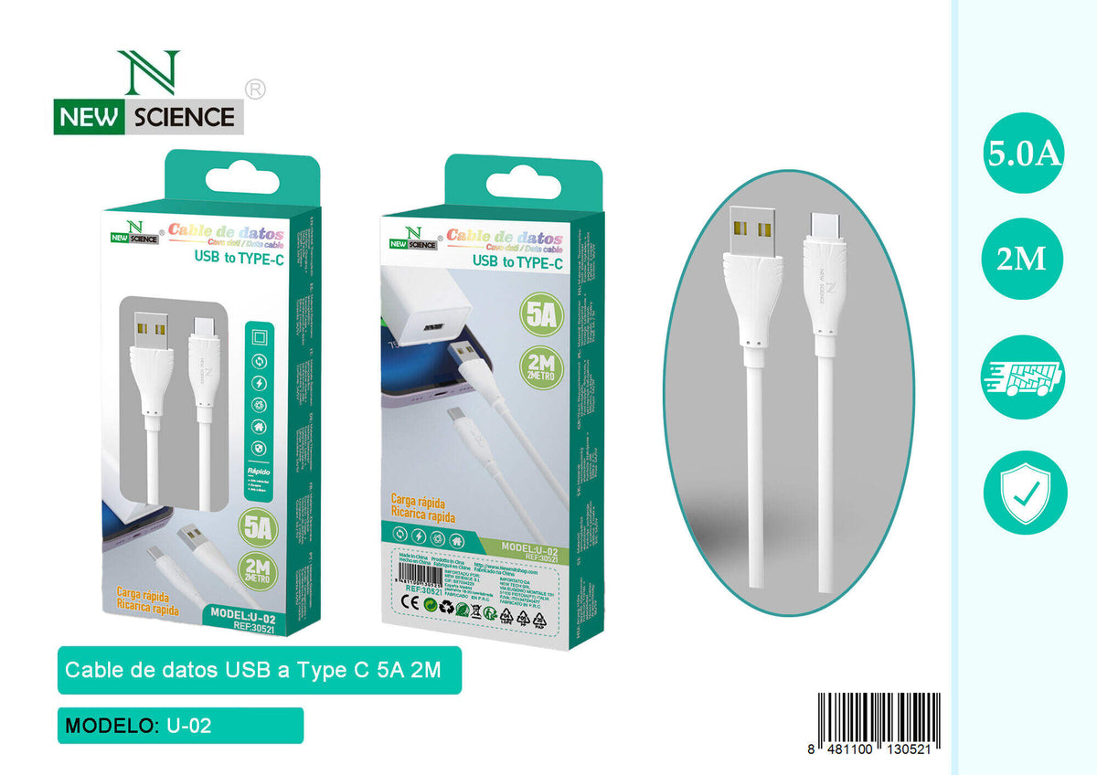 USB kabel za punjenje – 30 cm do 2 m (U-02) – USB-C, 2 m