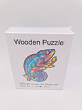 Drvene puzzle nepravilnih oblika A4 – kameleon