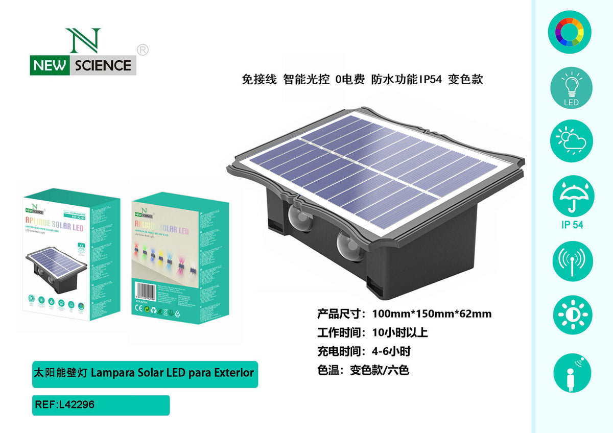 Solarna zidna LED svjetiljka sa senzorom pokreta (SW6080-PIR)