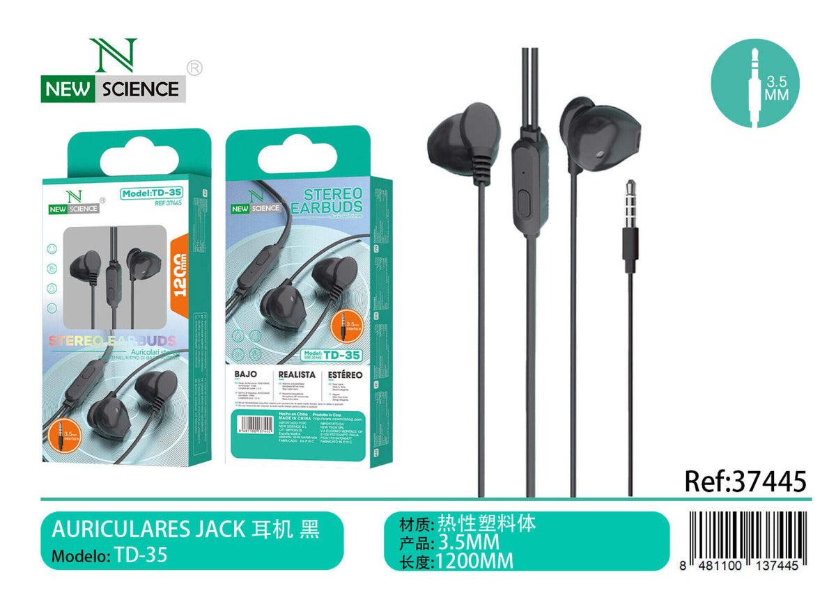 Slušalice s mikrofonom, 3,5 mm (TD-35) – Crna