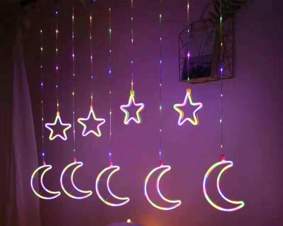 LED zavjesa za prozor sa zvijezdama i mjesecom
