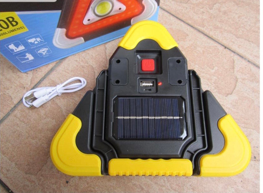 Solarna LED lampa s trokutom upozorenja
